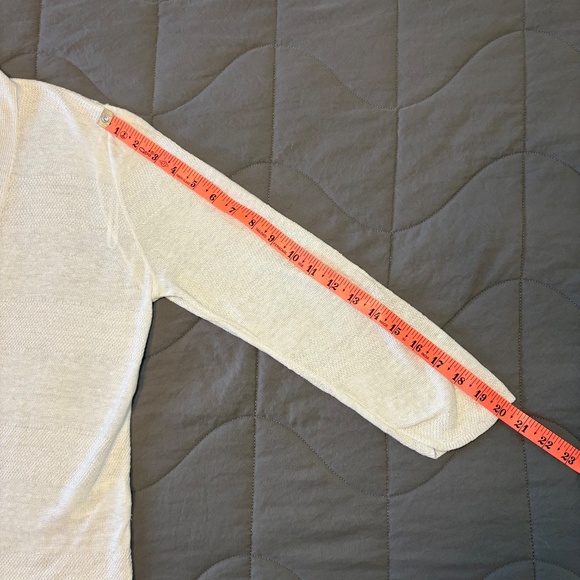 Cynthia Rowley Linen Open Front Cardigan Sweater White - Picture 5 of 8